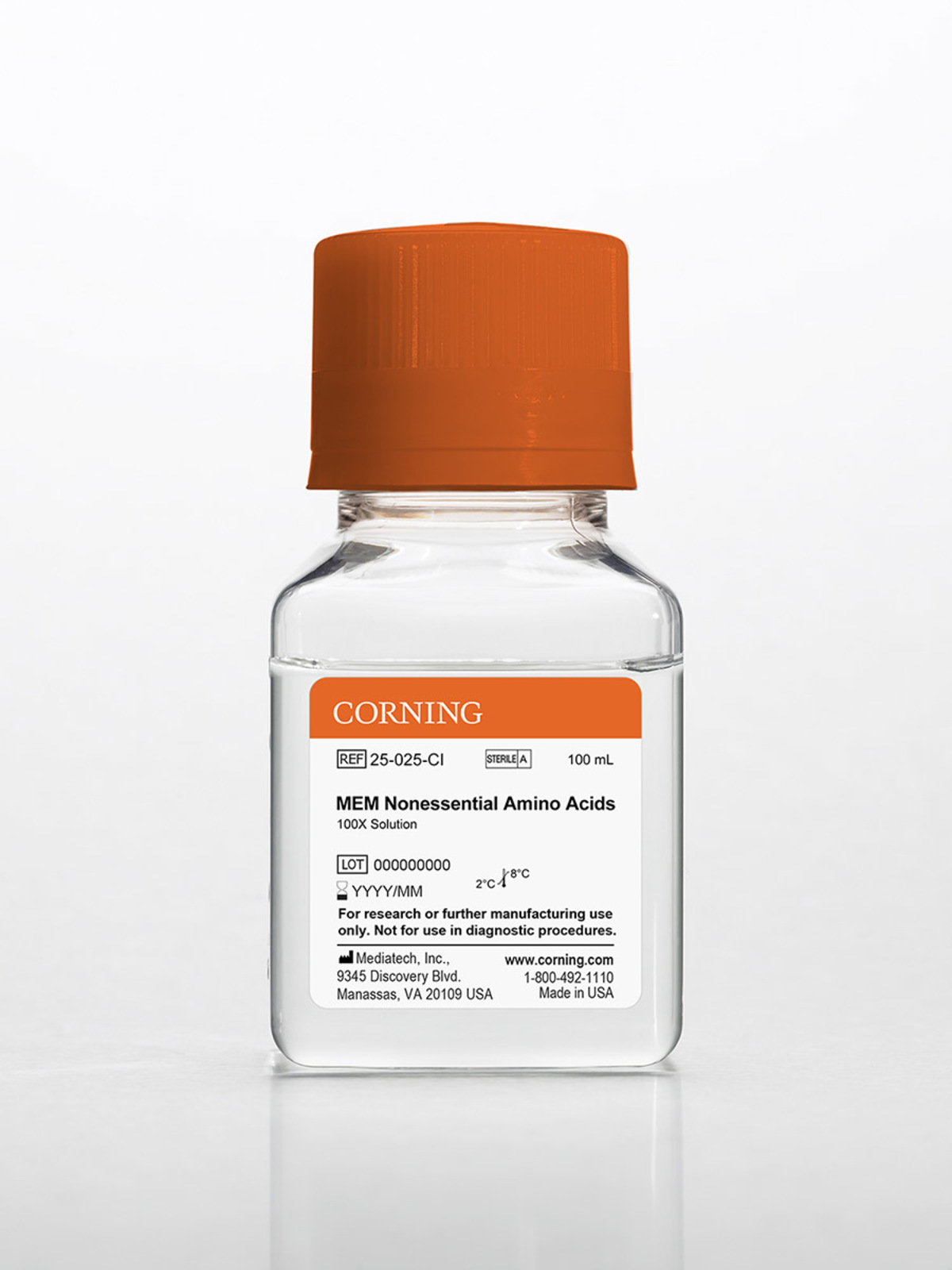 AMINIOACIDOS MEM NÃO ESSENCIAIS SOLUÇÃO 100X FR 100ML - CORNING