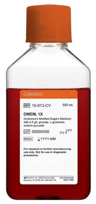 DMEM HIGH GLICOSE 4,5 GL( + ) L-GLUTAMINA, SODIUM PYRUVATE FR 500ML - CORNING