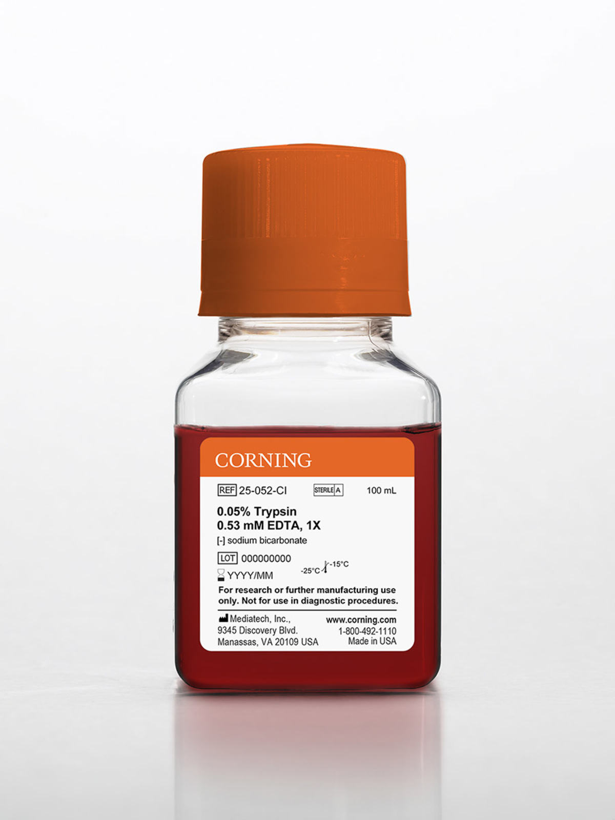 SOLUÇÃO TRIPSINA 0,05% , 0,53% EDTA - FR 500 ML - CORNING