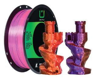 Filamento Silk Tri Color PCI-PLT-092 Vermelho, Dourado e Roxo