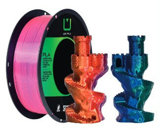 Filamento Silk Tri Color PCI-PLT-093 Vermelho, Azul e Verde