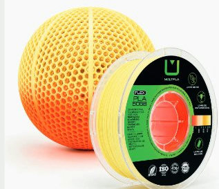 Filamento PLA Flex PCI-FPLA-191 505-B Amarelo Laranja Branco