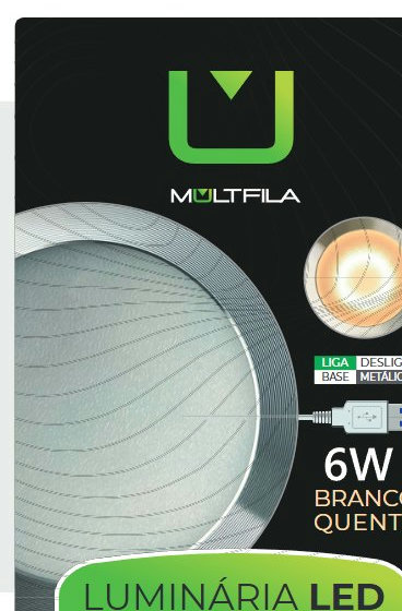 Luminária LED Prata 6W Branco Quente MTF-LUM-003