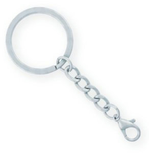 Argola para Chaveiro com Corrente e Fecho Lagosta Branco MFT-CHA-024