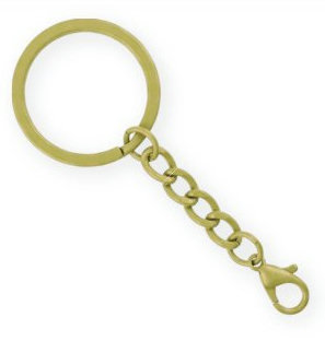Argola para Chaveiro com Corrente e Fecho Lagosta Amarelo MFT-CHA-021