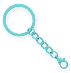 Argola para Chaveiro com Corrente e Fecho Lagosta Azul MFT-CHA-026