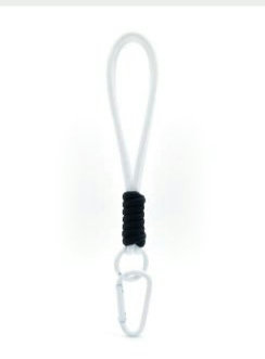 Chaveiro Tático Paracord com Mosquetão Duplo Branco e Preto MFT-CHA-038