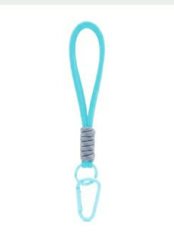 Chaveiro Tático Paracord com Mosquetão Duplo Azul e Cinza MFT-CHA-033